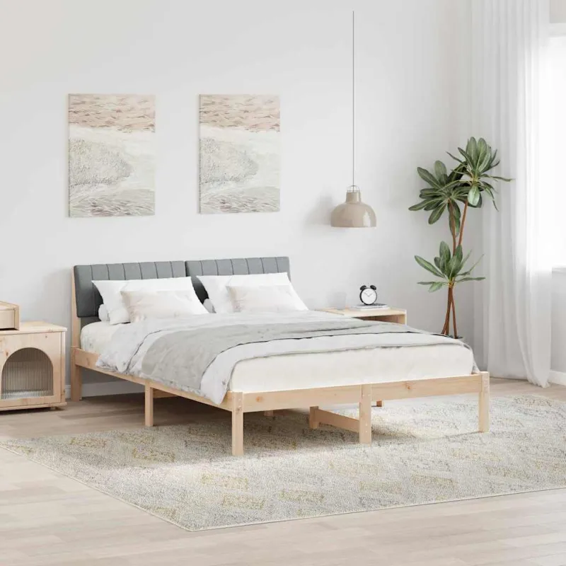 Lovos rėmas Ruda ir šviesiai pilka 135 x 190 cm Pušies masyvas