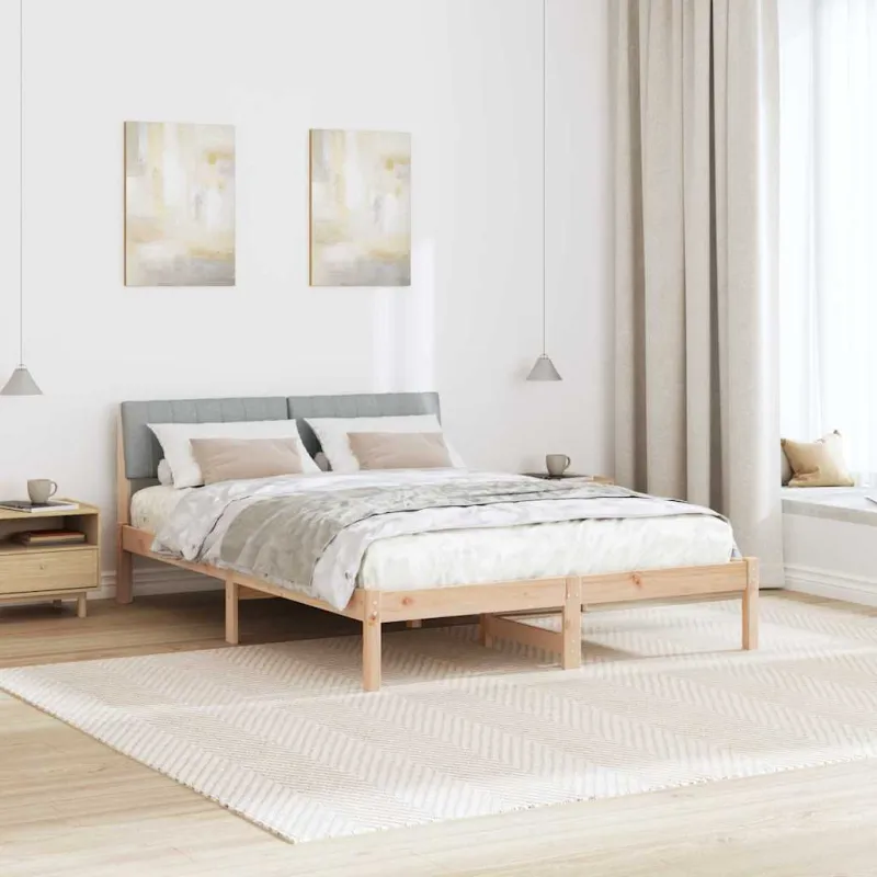 Lovos rėmas Ruda ir šviesiai pilka 135 x 190 cm Pušies masyvas