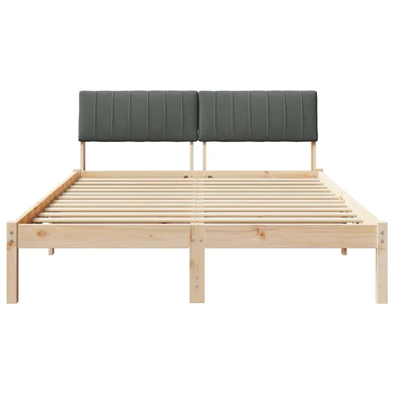 Lovos rėmas ruda ir tamsiai pilka 135 x 190 cm Pušies masyvas