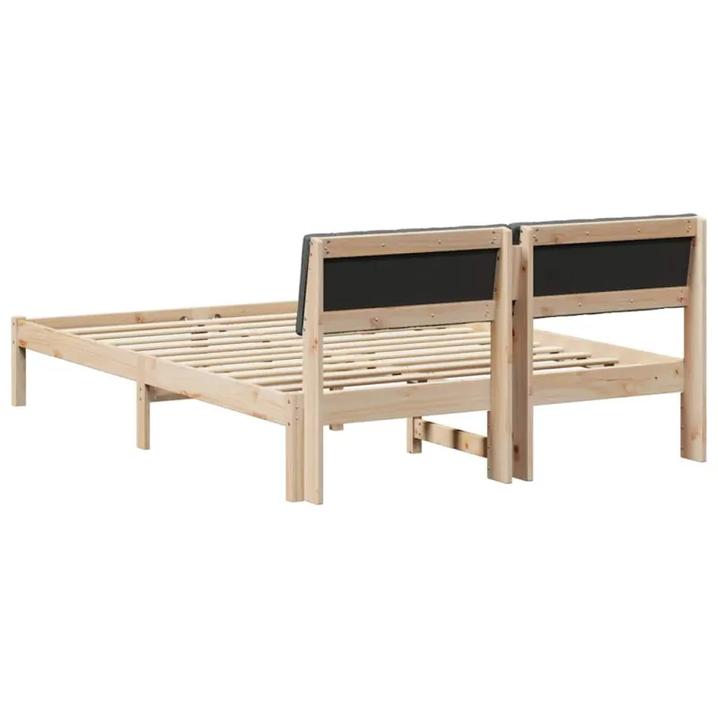 Lovos rėmas ruda ir tamsiai pilka 135 x 190 cm Pušies masyvas