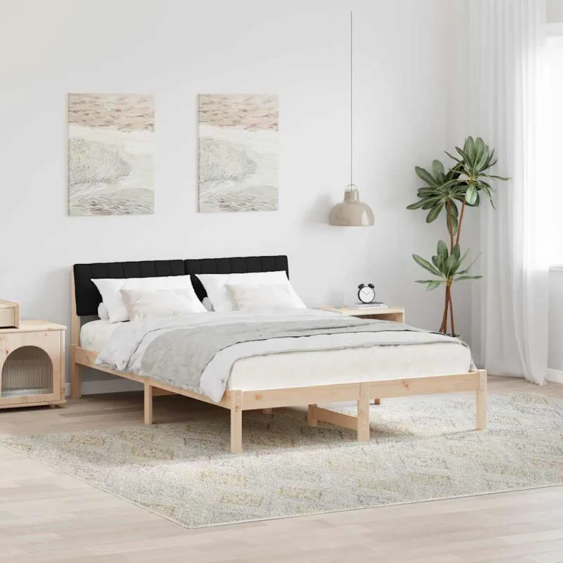 Lovos rėmas Ruda ir juoda 135 x 190 cm Pušies masyvas