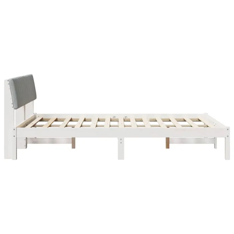Lovos rėmas Balta ir šviesiai pilka 135 x 190 cm Pušies masyvas