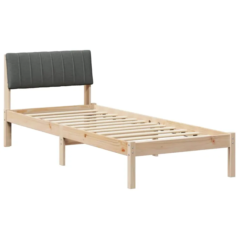 Lovos rėmas ruda ir tamsiai pilka 75 x 190 cm Pušies masyvas