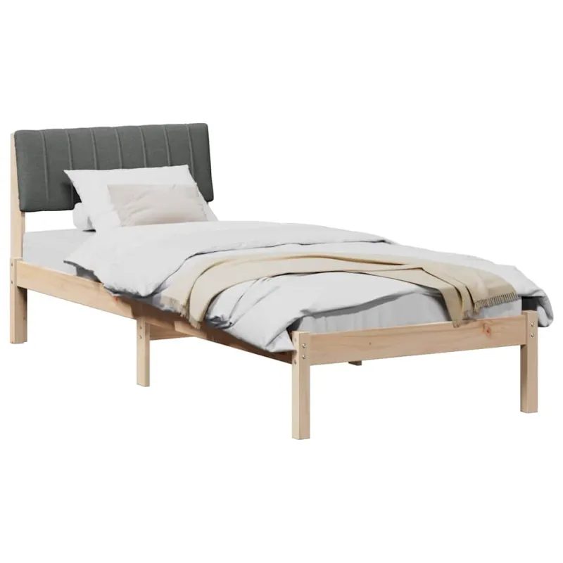 Lovos rėmas ruda ir tamsiai pilka 75 x 190 cm Pušies masyvas