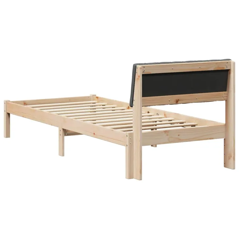 Lovos rėmas ruda ir tamsiai pilka 75 x 190 cm Pušies masyvas