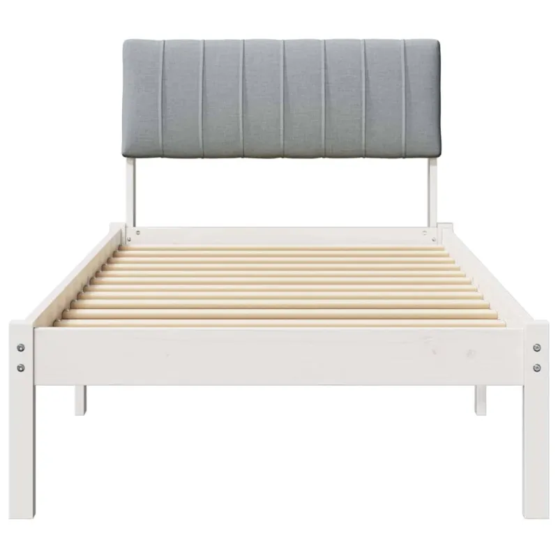 Lovos rėmas Balta ir šviesiai pilka 75 x 190 cm Pušies masyvas