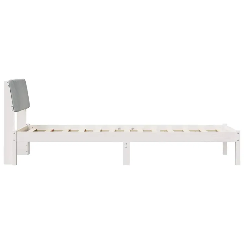 Lovos rėmas Balta ir šviesiai pilka 75 x 190 cm Pušies masyvas