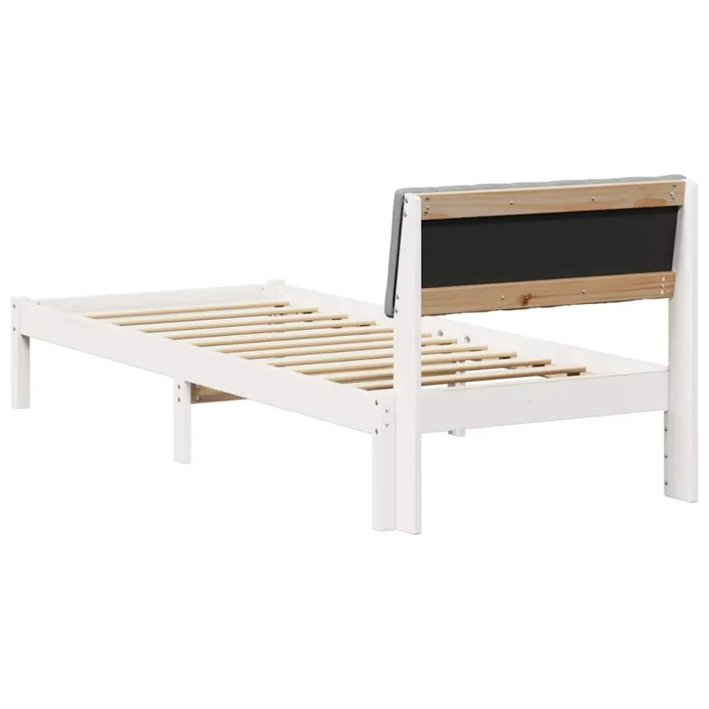 Lovos rėmas Balta ir šviesiai pilka 75 x 190 cm Pušies masyvas