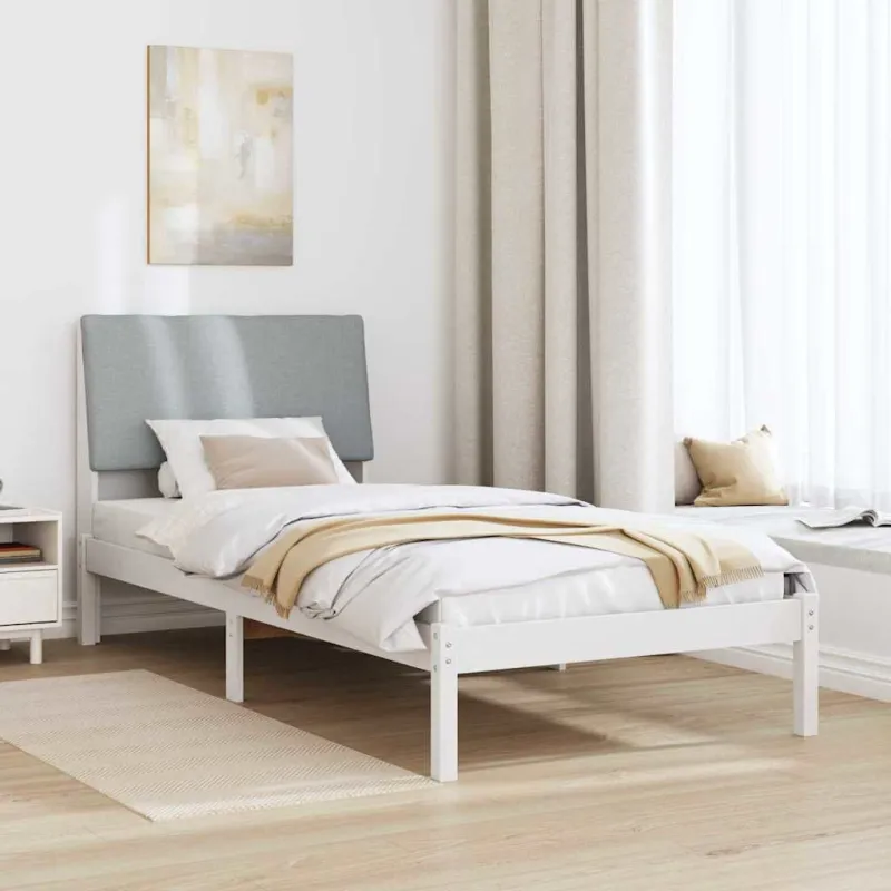 Lovos rėmas Balta ir šviesiai pilka 100 x 200 cm Pušies masyvas