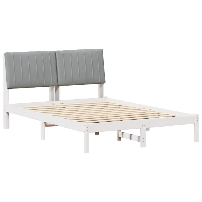 Lovos rėmas Balta 135 x 190 cm Kietos pušies mediena