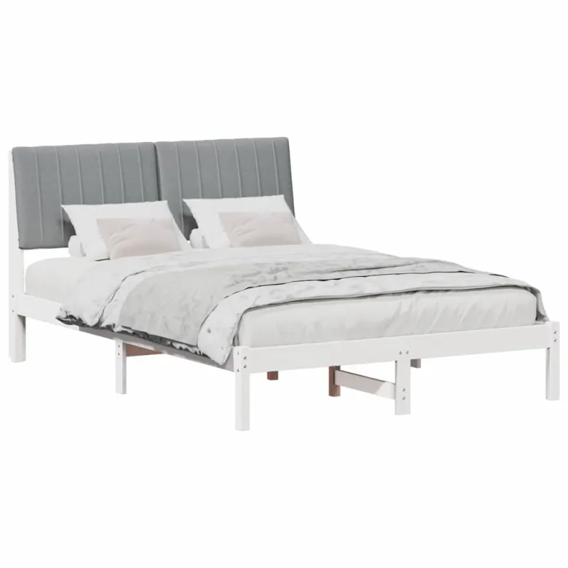 Lovos rėmas Balta 135 x 190 cm Kietos pušies mediena