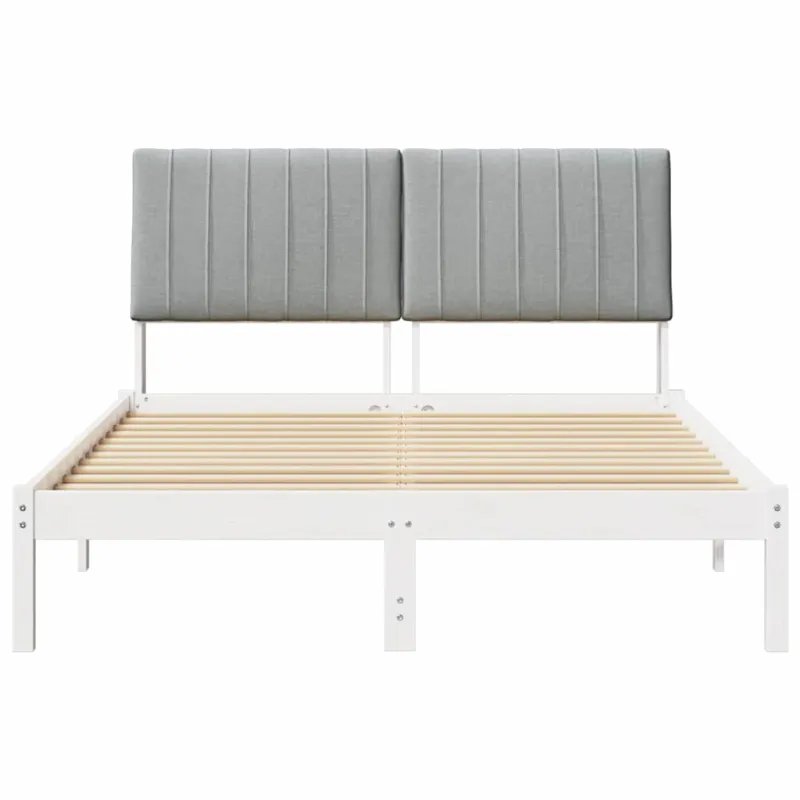 Lovos rėmas Balta 135 x 190 cm Kietos pušies mediena
