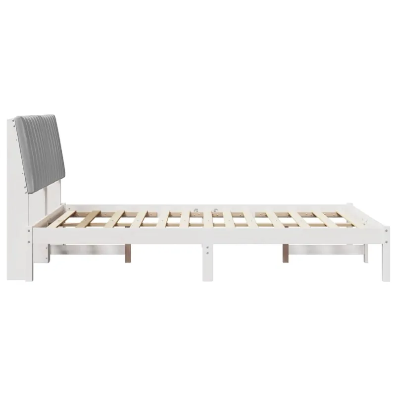 Lovos rėmas Balta 135 x 190 cm Kietos pušies mediena