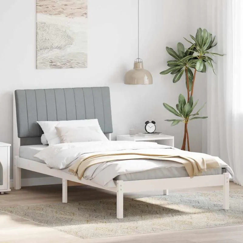 Lovos rėmas Balta 100 x 200 cm Kietos pušies mediena