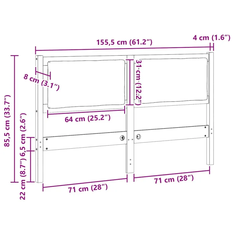 Galvūgalis Kita Ruda 150 cm Pušies masyvas