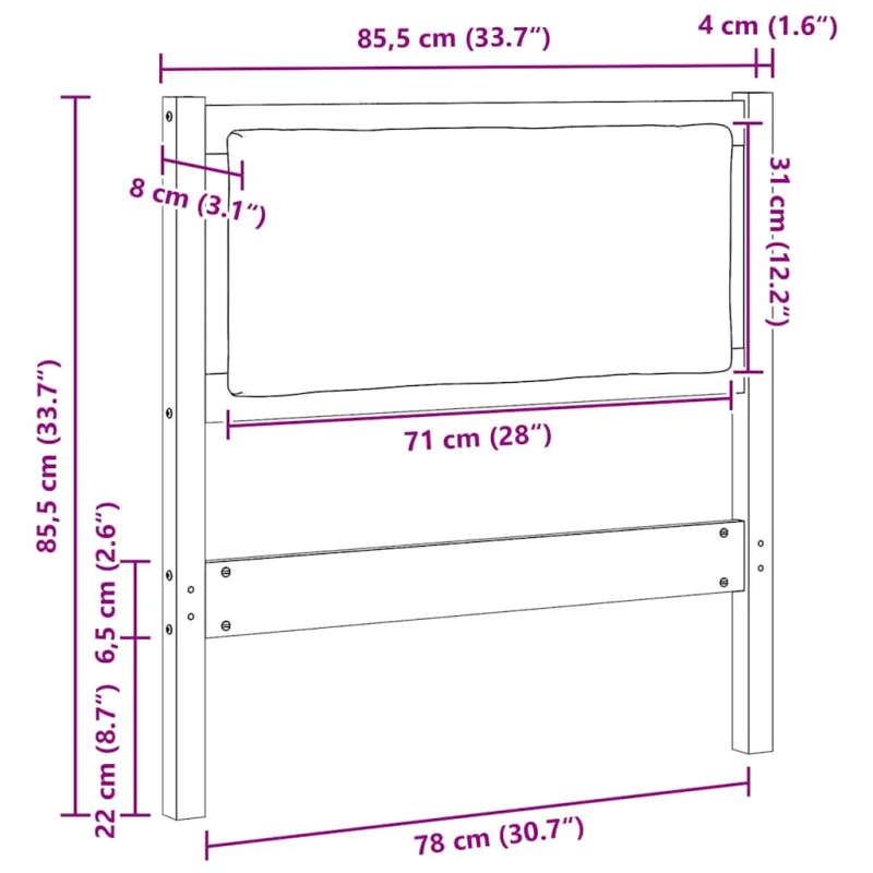 Galvūgalis Kita Balta 80 cm Pušies masyvas