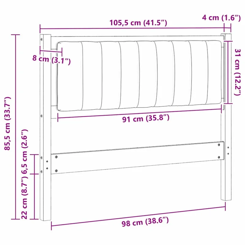 Apmušta lovos galvūgalis Ruda 100 cm Kietos pušies mediena