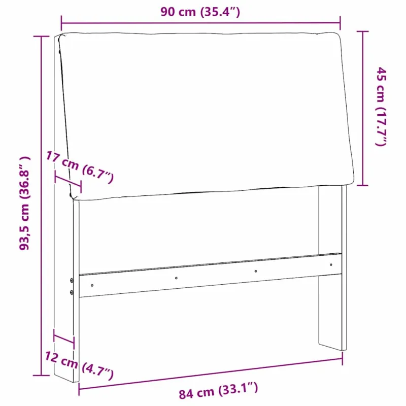 Apmušta lovos galvūgalis Taupe 90 cm Kietos pušies mediena