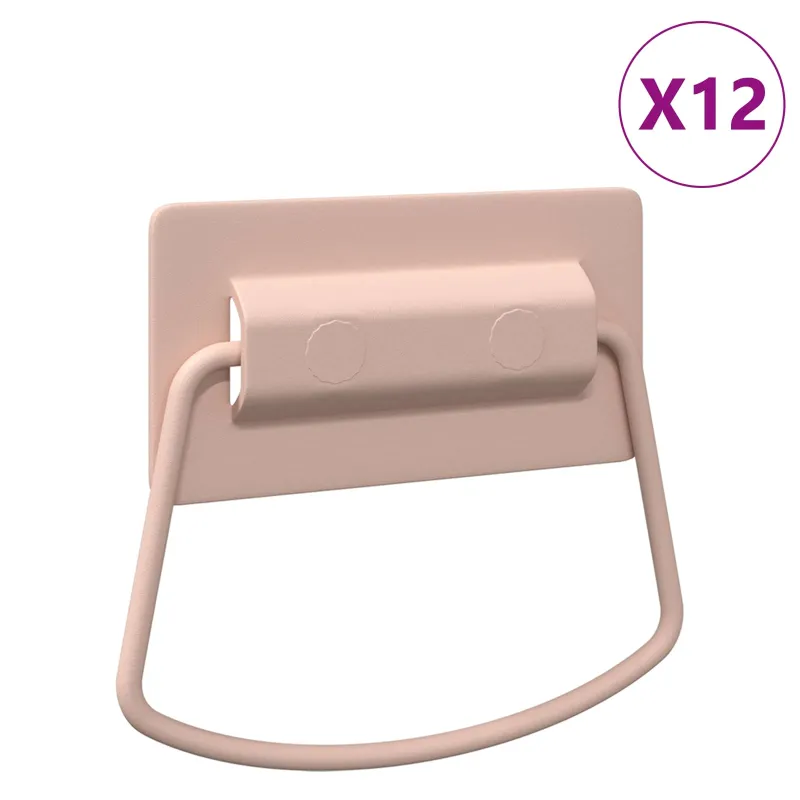 Spintelės Rankenos 12 pcs Rožinė 85 x 45 mm Metalas