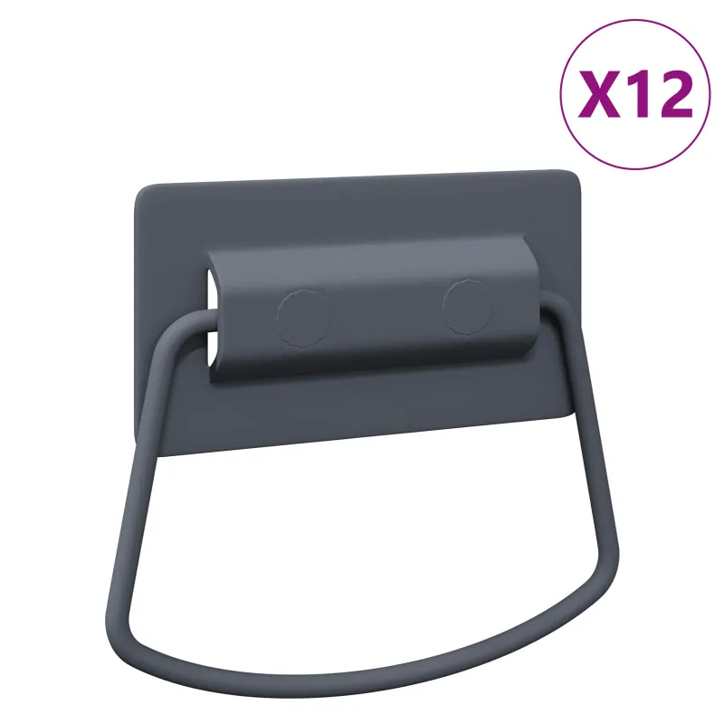 Spintelės Rankenos 12 pcs Antracitas 85 x 45 mm Metalas