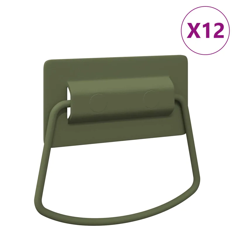 Spintelės Rankenos 12 pcs Alyvuogių žalia 85 x 45 mm Metalas