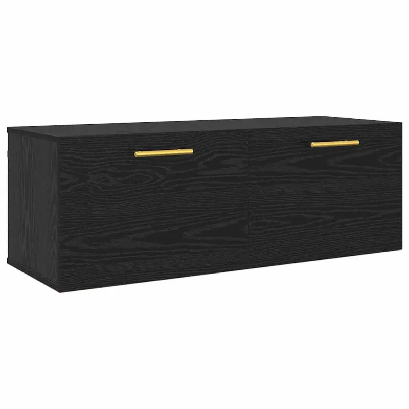 Sieninė spintelė juoda ąžuolo 100 x 36.5 x 35 cm