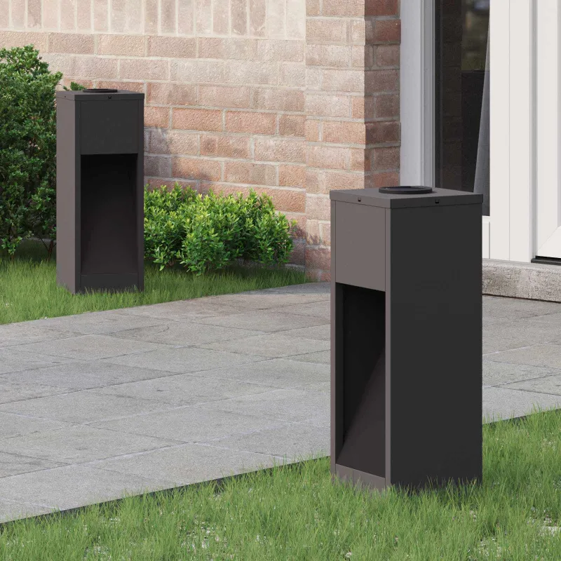 Saulės LED takų šviestuvas 2 pcs Juoda Šaltai valcuotas plienas