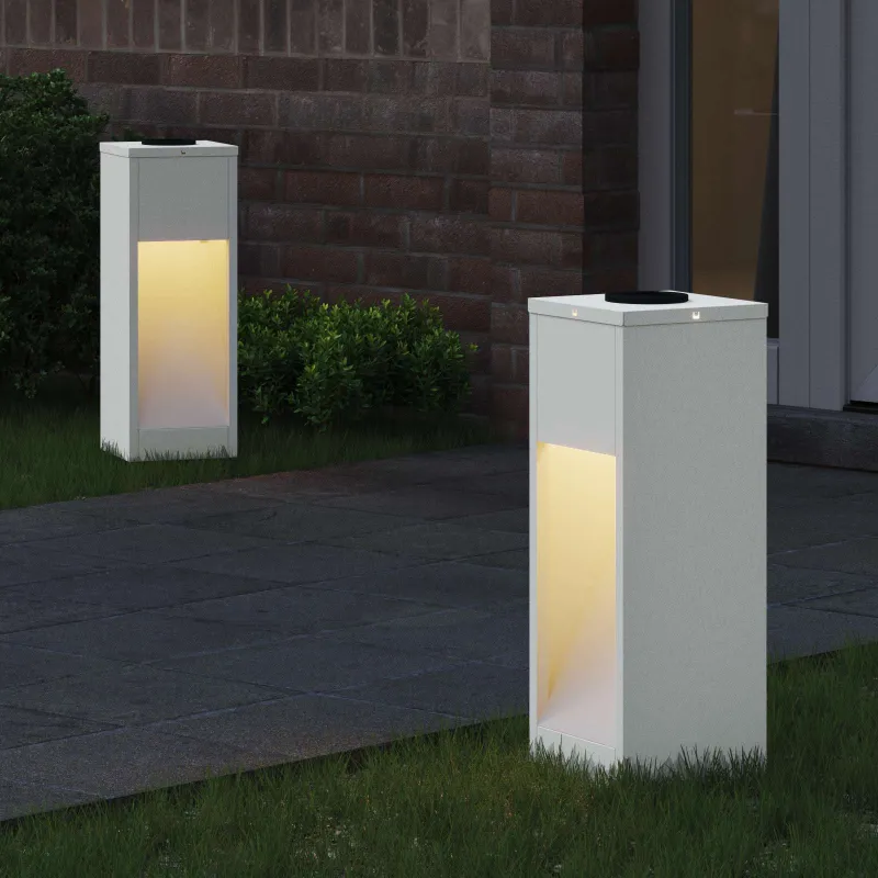 Saulės LED takų šviestuvas 2 pcs Balta Šaltai valcuotas plienas
