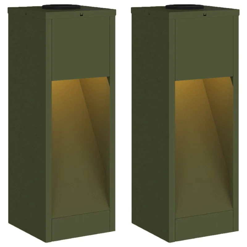 Saulės LED takų šviestuvas 2 pcs Alyvuogių žalia