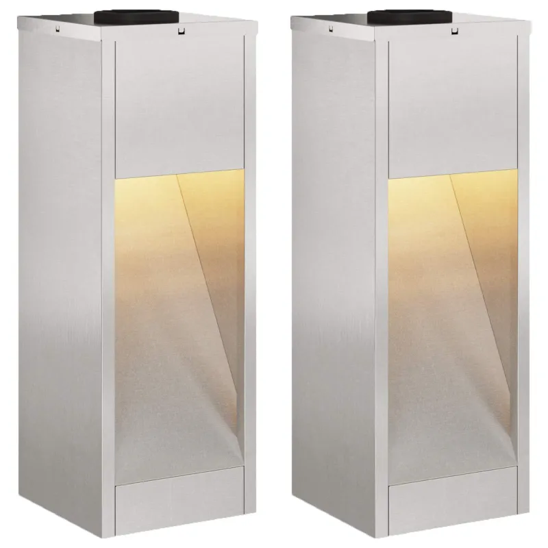 Saulės LED takų šviestuvas 2 pcs Sidabro Nerūdijantis Plienas