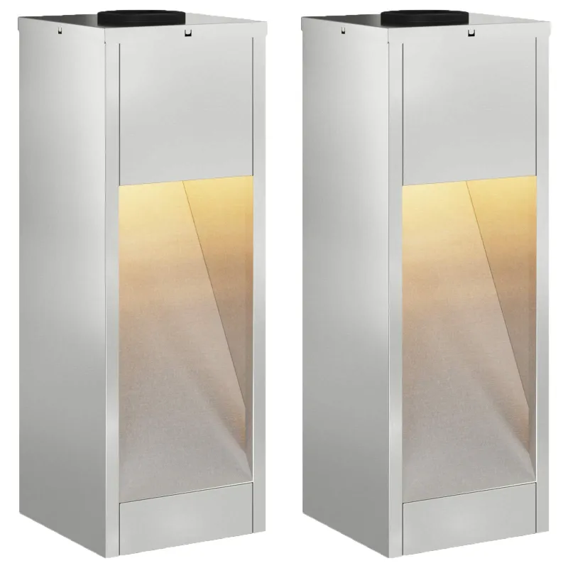 Saulės LED takų šviestuvas 2 pcs Sidabro Cinkuotas