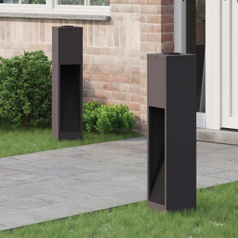 Saulės LED takų šviestuvas 2 pcs Juoda Šaltai valcuotas plienas
