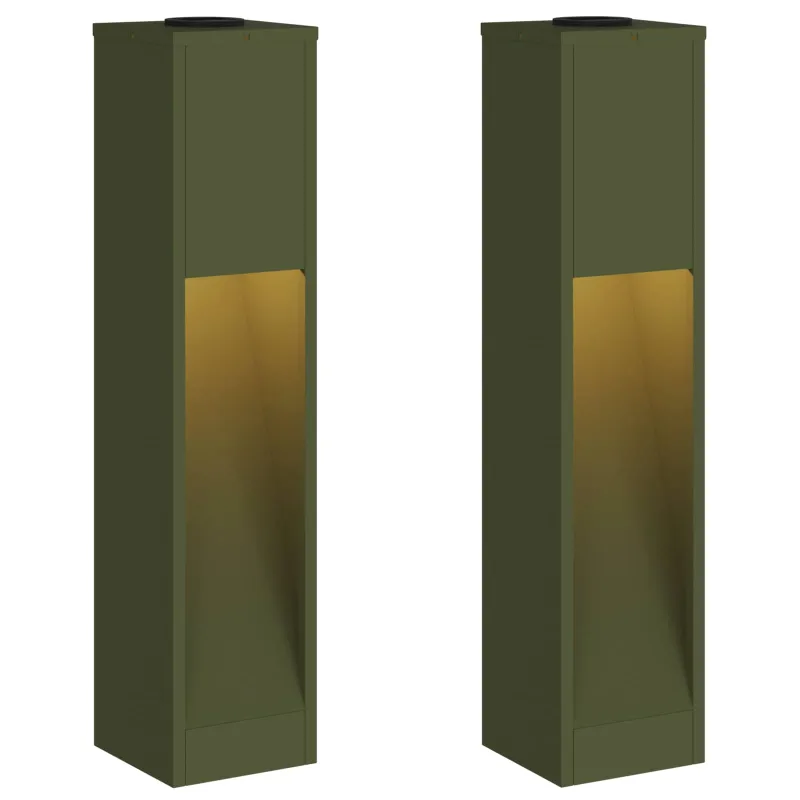 Saulės LED takų šviestuvas 2 pcs Alyvuogių žalia