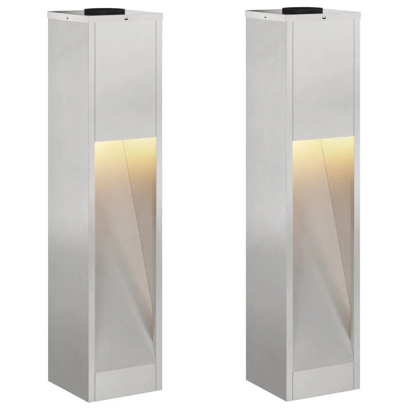 Saulės LED takų šviestuvas 2 pcs Sidabro Nerūdijantis Plienas