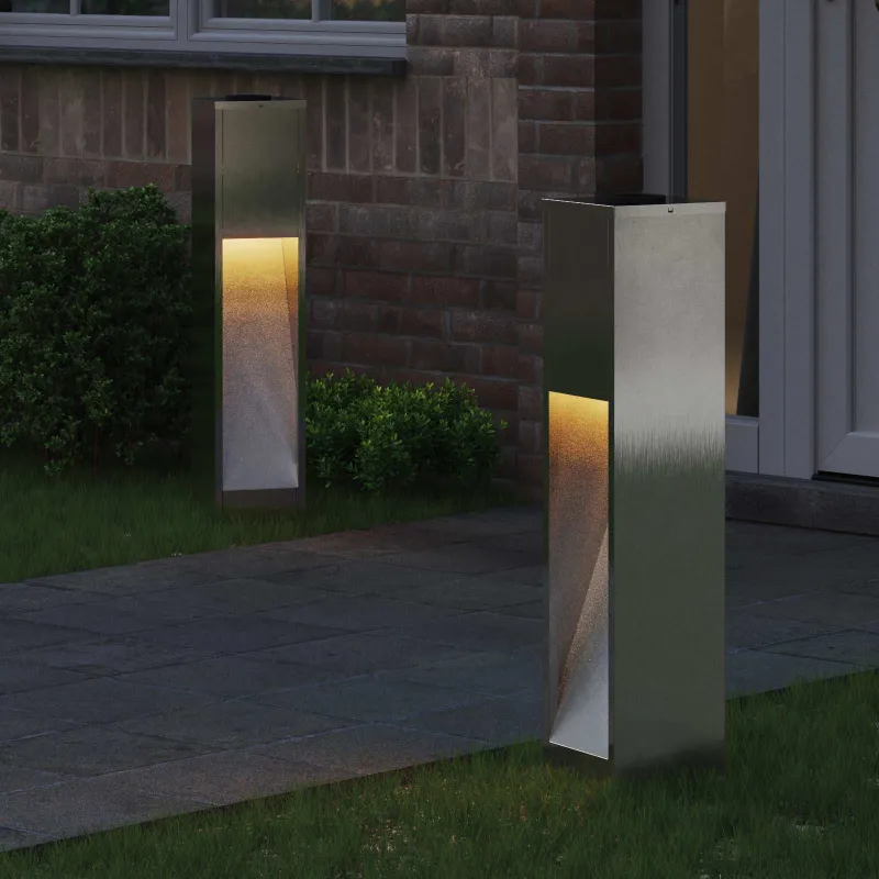 Saulės LED takų šviestuvas 2 pcs Sidabro Nerūdijantis Plienas