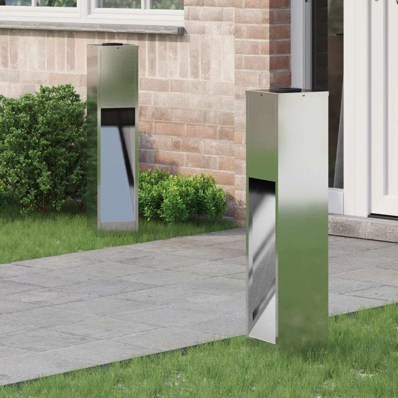 Saulės LED takų šviestuvas 2 pcs Sidabro Cinkuotas
