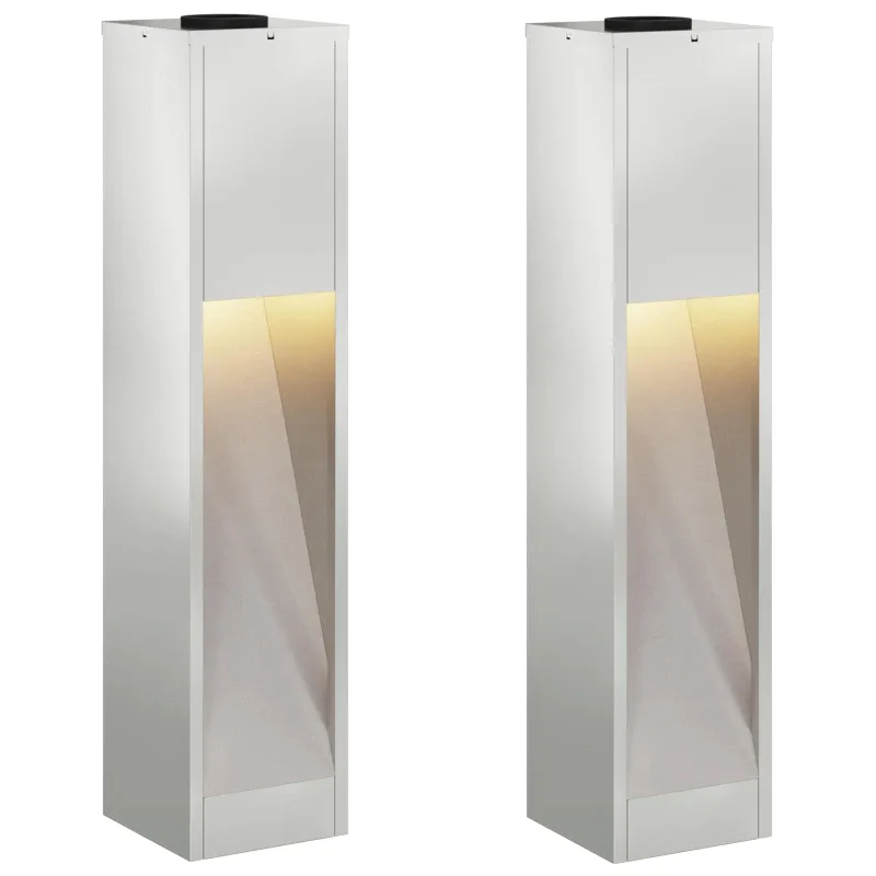 Saulės LED takų šviestuvas 2 pcs Sidabro Cinkuotas