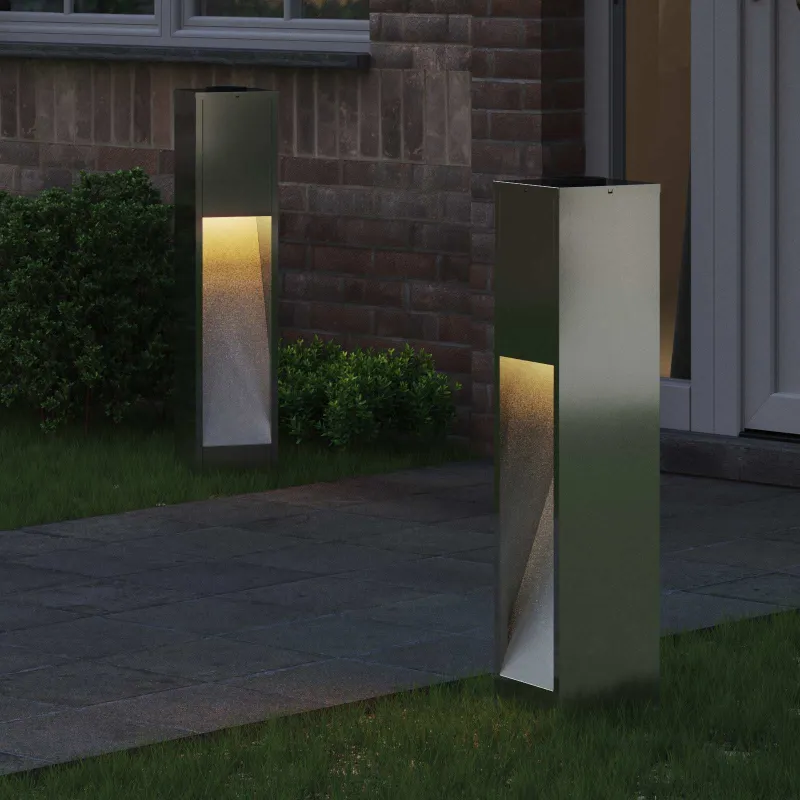 Saulės LED takų šviestuvas 2 pcs Sidabro Cinkuotas