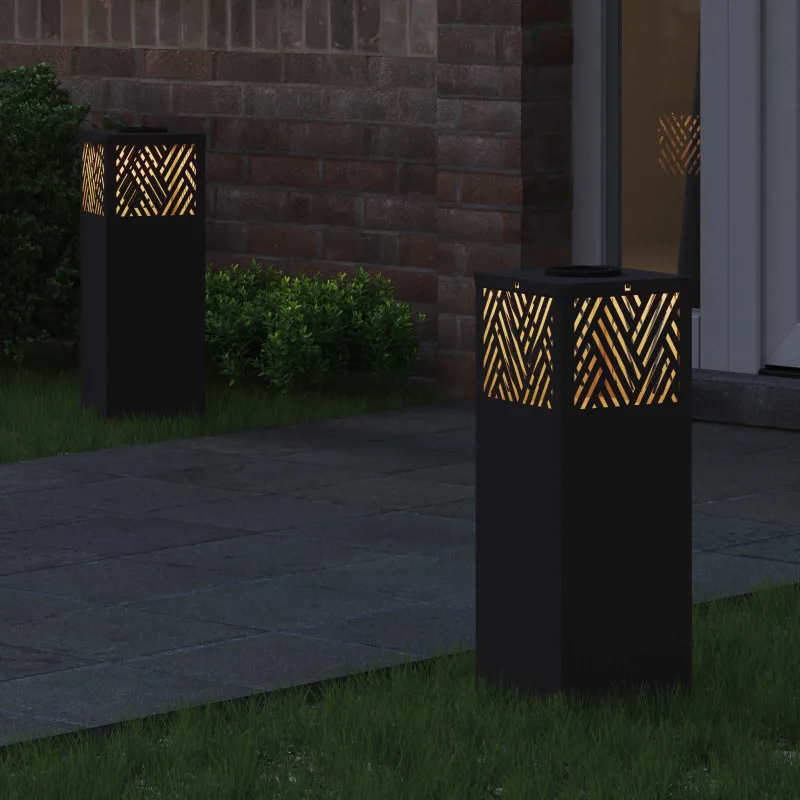 Saulės LED šaligatvio šviesa 2 pcs Juoda