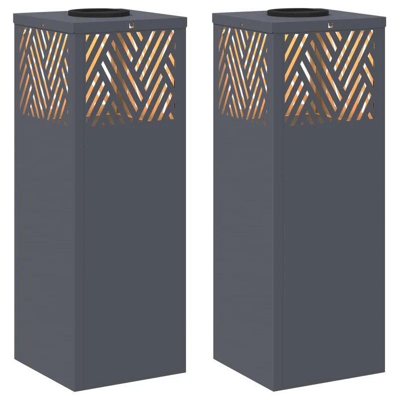 Saulės LED šaligatvio šviesa 2 pcs Antracitas