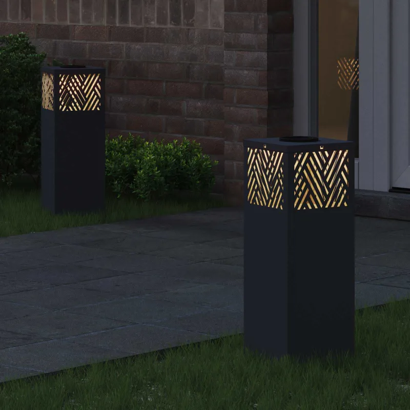 Saulės LED šaligatvio šviesa 2 pcs Antracitas
