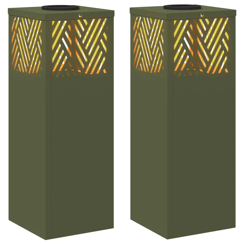 Saulės LED šaligatvio šviesa 2 pcs Alyvuogių žalia