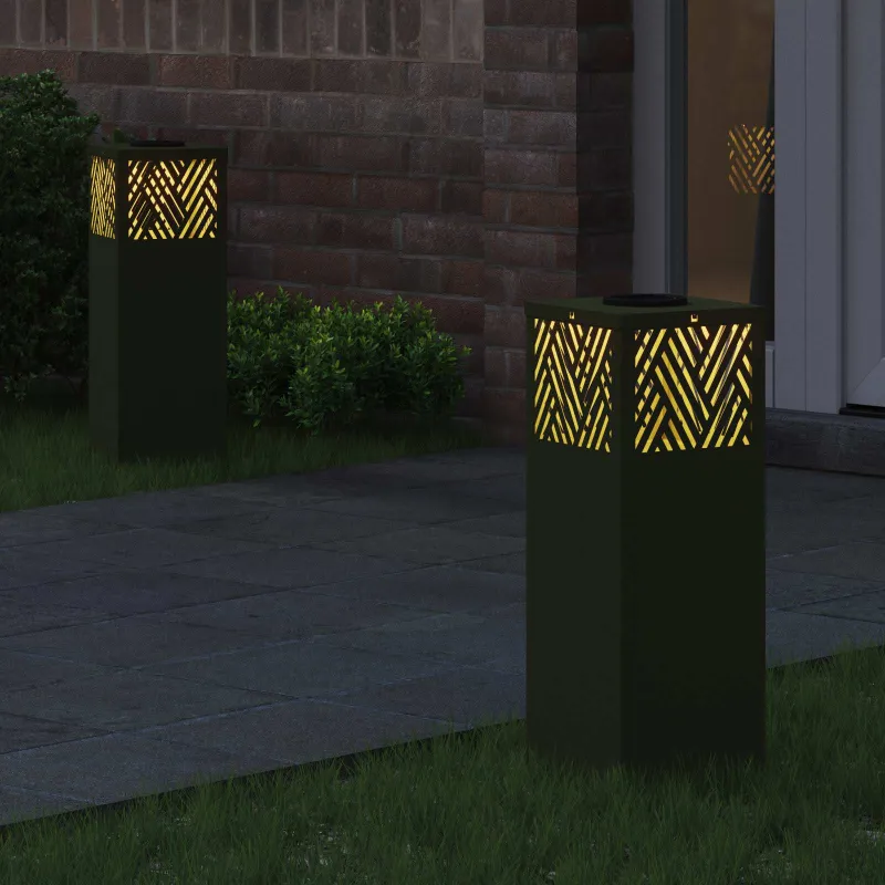 Saulės LED šaligatvio šviesa 2 pcs Alyvuogių žalia