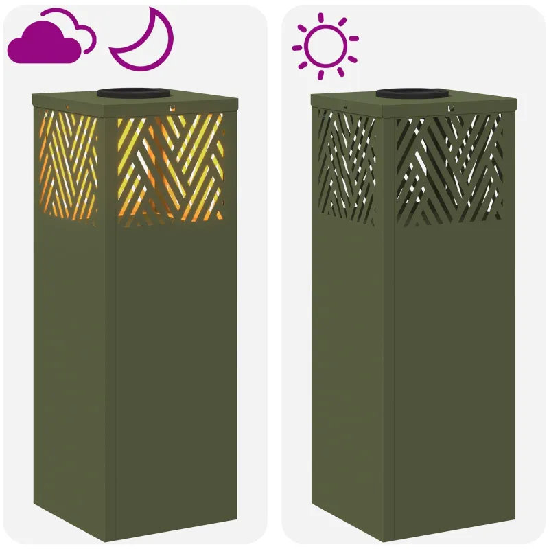 Saulės LED šaligatvio šviesa 2 pcs Alyvuogių žalia
