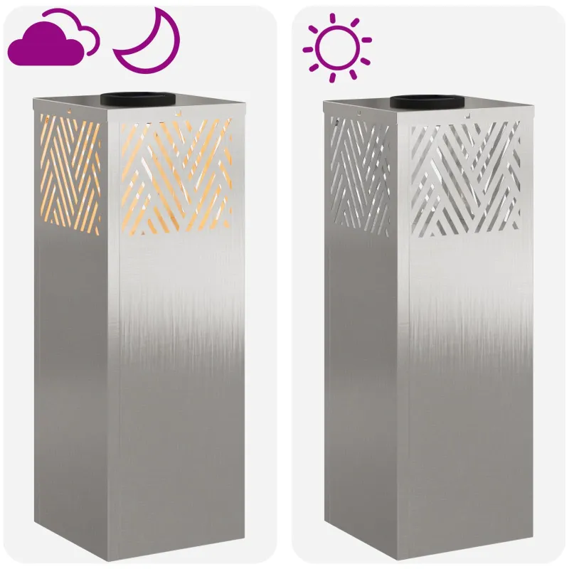 Saulės LED šaligatvio šviesa 2 pcs Sidabro Nerūdijantis Plienas