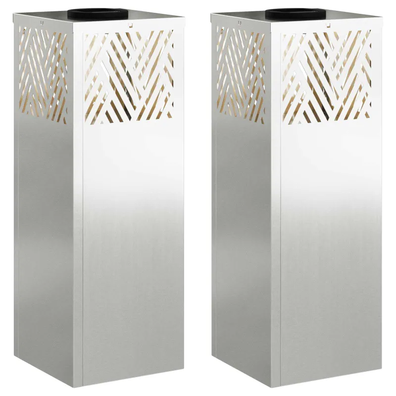 Saulės LED šaligatvio šviesa 2 pcs Sidabro Cinkuotas