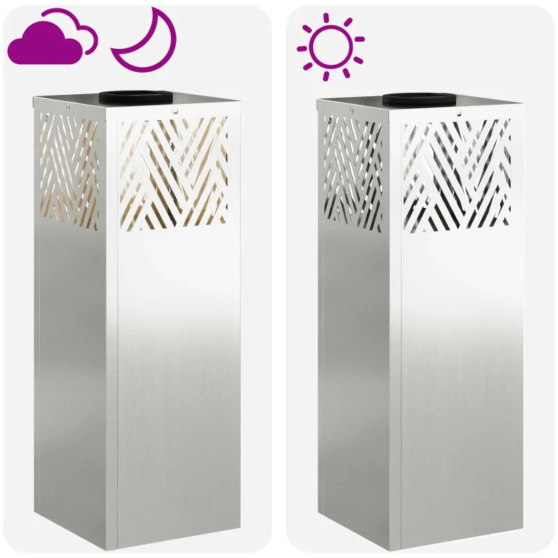 Saulės LED šaligatvio šviesa 2 pcs Sidabro Cinkuotas