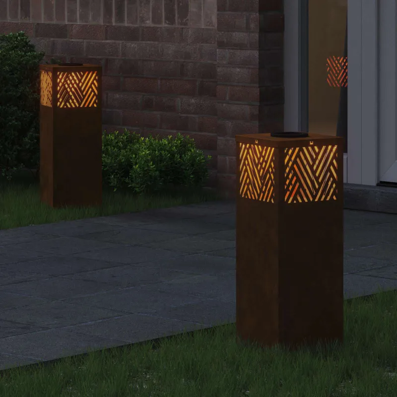 Saulės LED šaligatvio šviesa 2 pcs Bronzinė