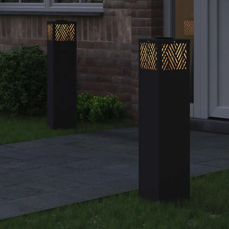 Saulės LED šaligatvio šviesa 2 pcs Juoda