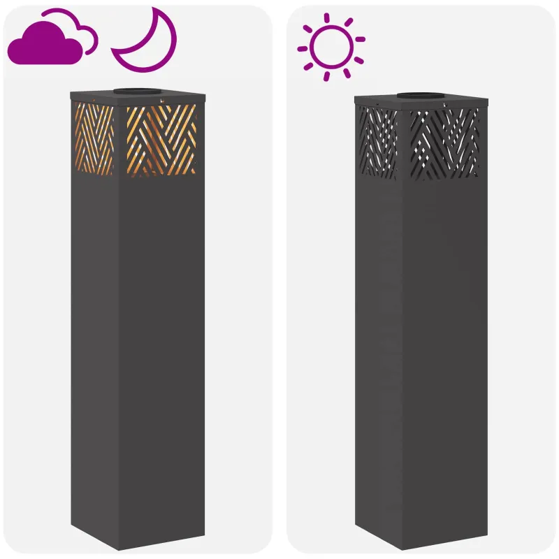 Saulės LED šaligatvio šviesa 2 pcs Juoda